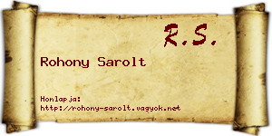 Rohony Sarolt névjegykártya